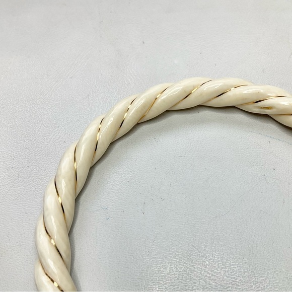 Mammoth Ivory 14K Carved Twist Bangle Bracelet 585 - Picture 4 of 8